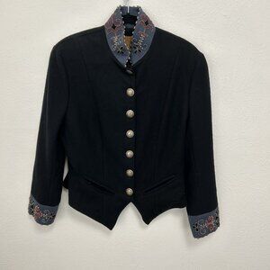 Double D Ranch Black Blazer with Blue Embroidered Accents
